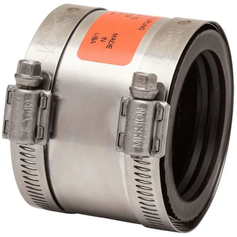 Mission Rubber 0804328 4 to 3 Cast Iron to Cast Iron/Plastic/Steel Coupling