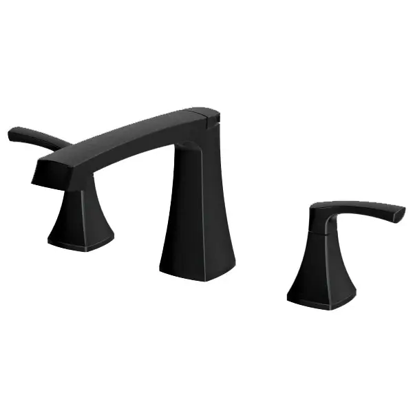 Luxury Line 192-7149 Cardania Widespread Bathroom Faucet with Brass Pop-Up Drain, Matte Black