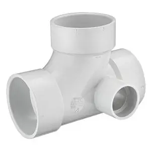 Spears P417-338 3X3X3X2 PVC DWV SAN/TEE W/R-SIDE INLET
