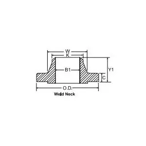 Weldbend 321-080-000 Flat Face Weld Neck Flange 8 in 300 lb SCH 40/STD Bore