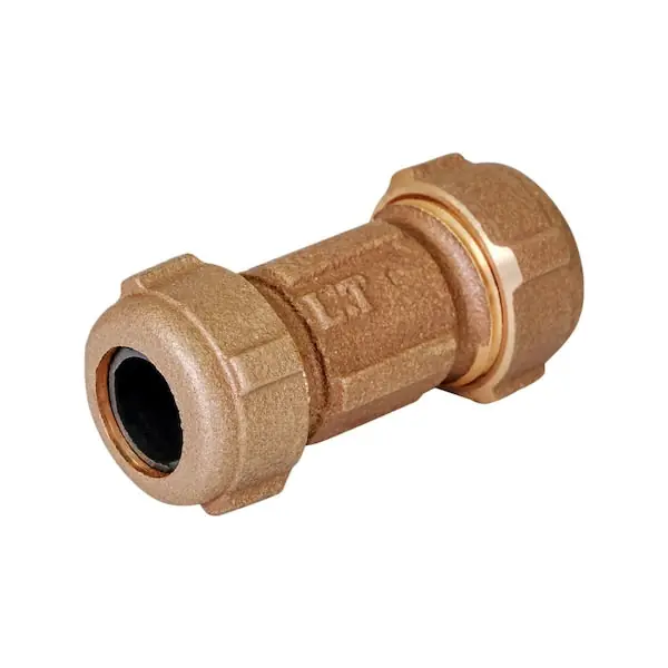 Everflow BRCS0012-NL Coupling Fitting with Packing Nut Brass 3 inch Length 1/2 inch Compression