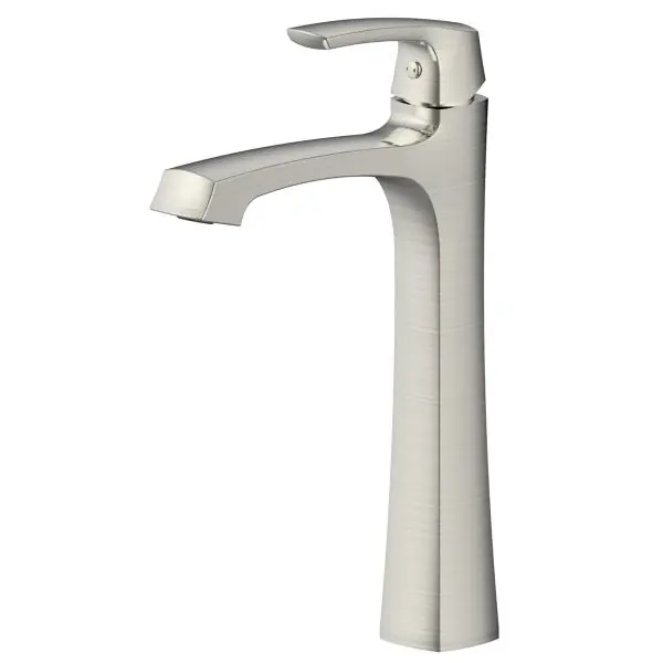 Luxury Line 192-6411 Presley Single Handle Vessel Faucet, Brushed Nickel