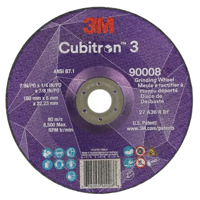 3M 7100313198 Cubitron 3 Depressed Center Grinding Wheel 36+ Grit