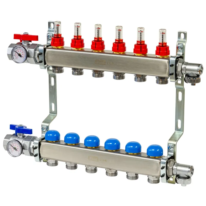HeatLink 75107 7 Loop 1-1/4 SS Manifold with Flow Meters