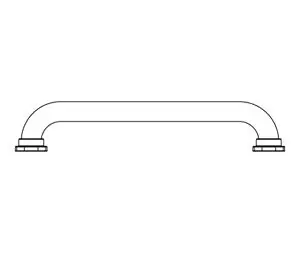 Elcoma 01-5242-ST Straight Grab Bar, Peened Grip, Twist Lock Flange, Stainless Steel, 1-1/2 x 42