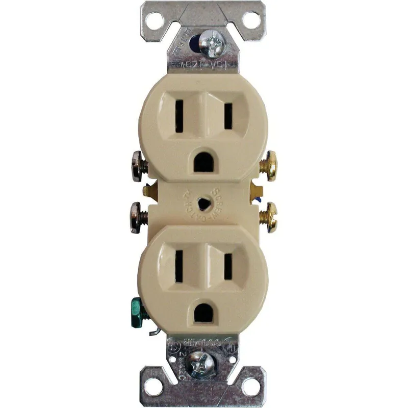 Bramec 8615 Duplex Receptacle 15AMP 125V Ivory