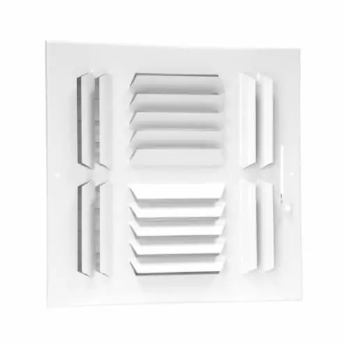 Hart & Cooley 013474 304M 14 14 W 4-Way Sidewall/Ceiling Register With Multi-Louver Damper, 14 in