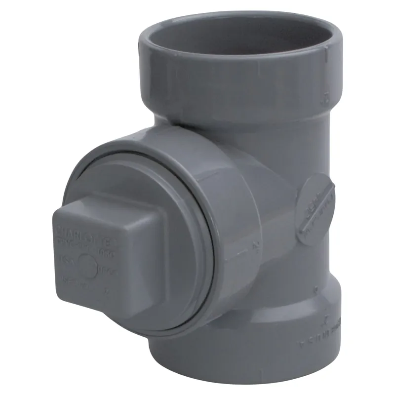 Charlotte Pipe AW-444XC_2IN 2 Cleanout Tee - Hub x Hub x FIP - CPVC ChemDrain