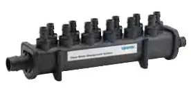 Uponor Q2240800 1 x 3/4 x 1/2 ProPEX x ProPEX x ProPEX Engineered Plastic 8-Port Flow-Through Valveless Manifold