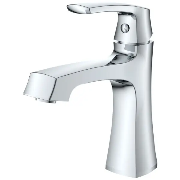 Luxury Line 192-6398 Presley Single Handle Bathroom Faucet with Brass Pop-Up Drain, Polished Chrome