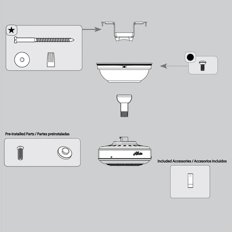 Hunter K006501826 Hanging System - Trilobe - Fresh W