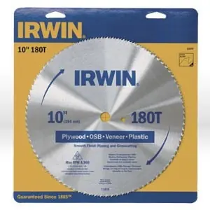 Irwin IR11870 Circular Saw Blade 10 Diameter Non-metal cut material