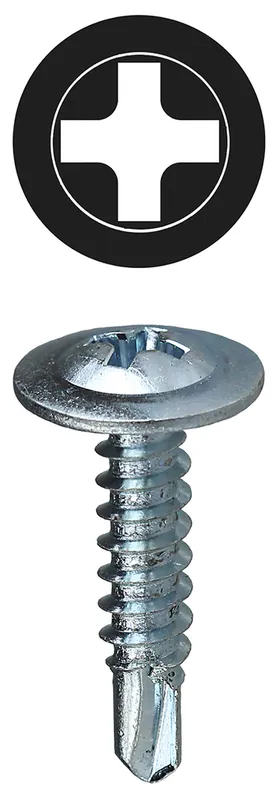 L.H. Dottie TEKW812 #8 x 1/2 Inch Zinc Plated Steel Phillips Wafer Head Self Drilling Screw