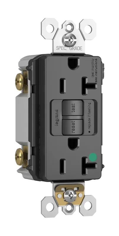 Pass & Seymour 2097HGTRBK Self Test GFCI Hospital Grade 20A 125V Tamper Resistant Black