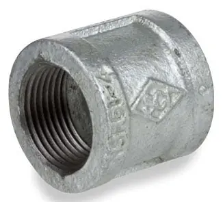 Smith-Cooper International 34CP1060C 6 x 6, FPT x FPT, Class 150, Lead-Free, Hot Dip Galvanized Malleable Iron, Banded, Coupling
