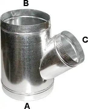 Cody Company 800101010 Leg Crimp Wye, 10 x 10 x 10 in, Crimp x Hemmed