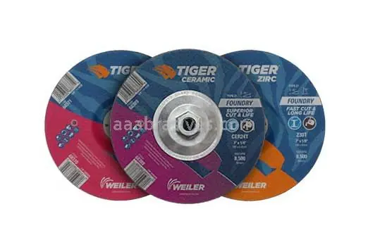 Weiler 68384 Tiger AO Type 27 Grinding Wheel, 9 in dia, 1/4 in thick, 7/8 in arbor, 24 Grit