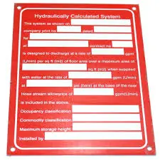 ANVIL 4399000400 FPPI 5X7 HYDRAULIC SYSTEM SIGN REPLACEMENT MPN