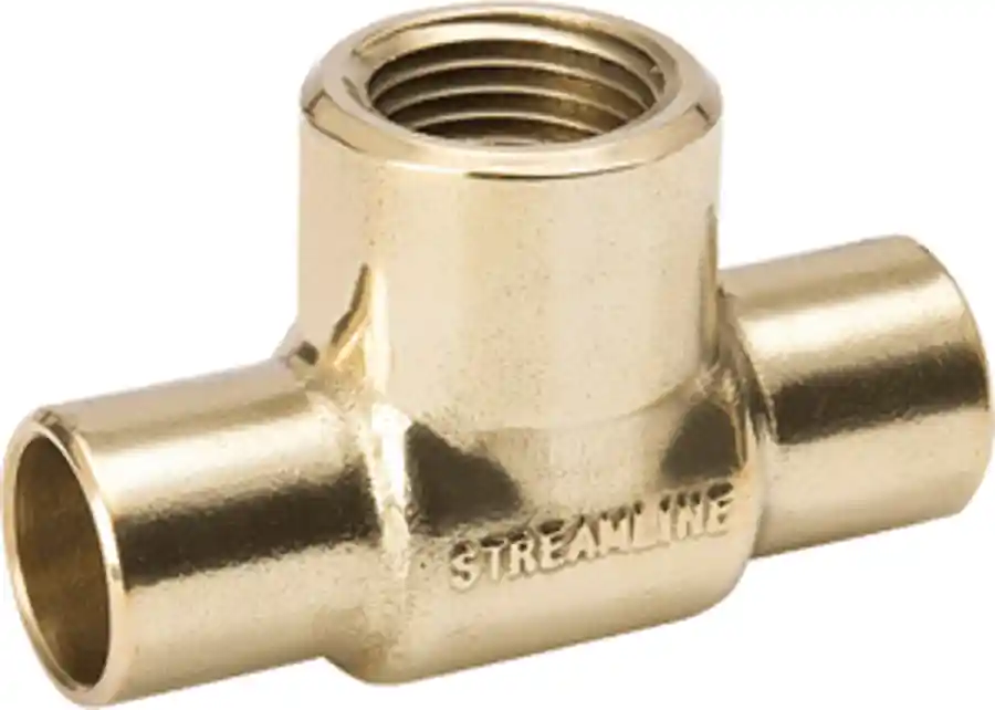 Mueller W04229 Copper Tee, 3/8 x 3/8 x 1/4 OD (C x C x FPT) WT-602