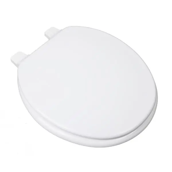 Plumbing Technologies 103-00 PlumbTech Residential Round Molded Wood Toilet Seat with Easy Release 'N' Clean Hinge, White