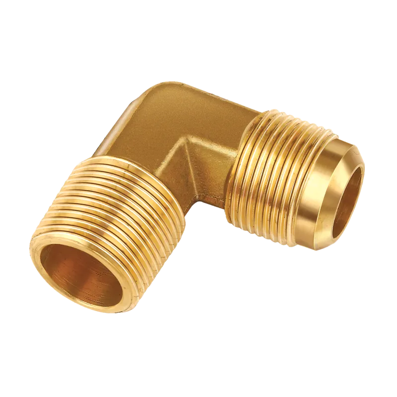 JB Industries E1-10D Brass 90 Degree Elbow, 5/8 Flare x 1/2 MPT