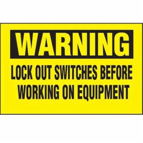 Panduit PVS0204W172YA Safety Sign, 2-1/4 in H x 4-1/2 in W, Vinyl, Adhesive Mount