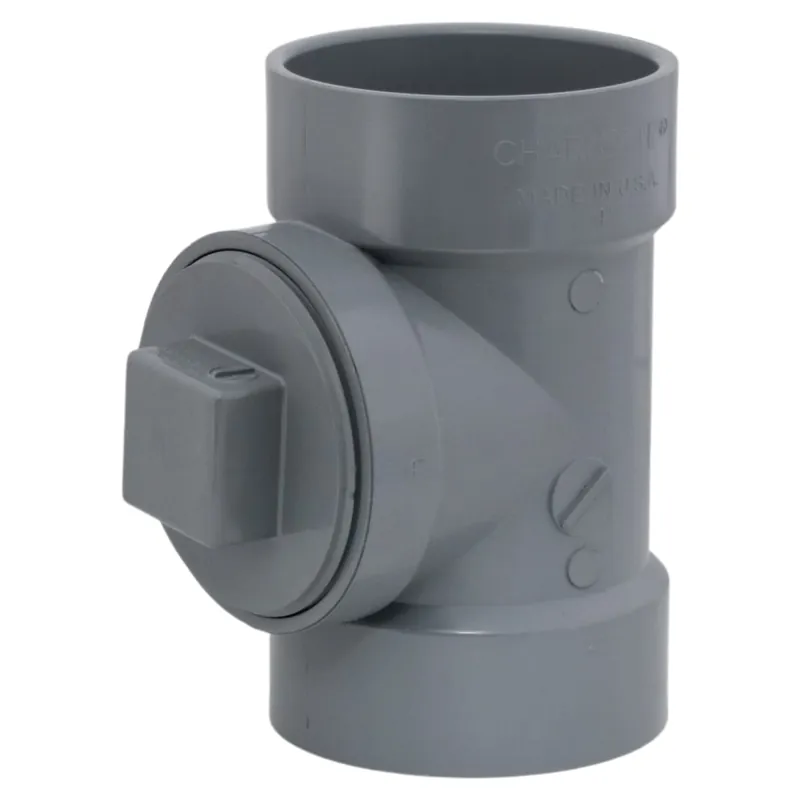 Charlotte Pipe AW-444XC_4IN 4 Cleanout Tee - Hub x Hub x FIP - CPVC ChemDrain