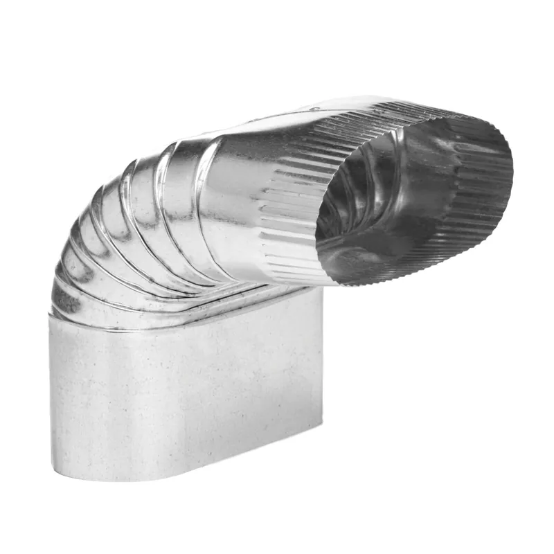 Gray Metal 6-502-0 90 Degree Oval Vertical Elbow 6 Galvanized 30 Gauge