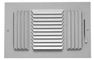 AirMate 503M_10X10-W 10 x 10 Ceiling/Side Wall Supply Register with Multi-Shutter Damper