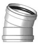 NAPCO G17012 12 x 12 Gasketed x Gasketed Schedule SDR 35 Injection Molded PVC Straight 22.5D Elbow