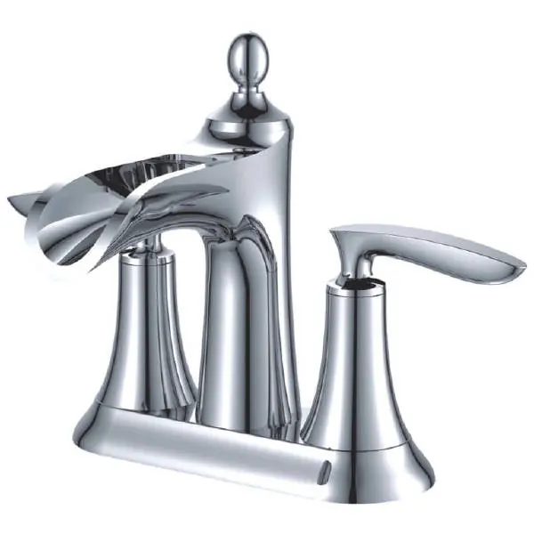 Luxury Line 192-6434 Cheyenne Two Handle Bathroom Faucet with Brass Pop-Up Drain, Polished Chrome