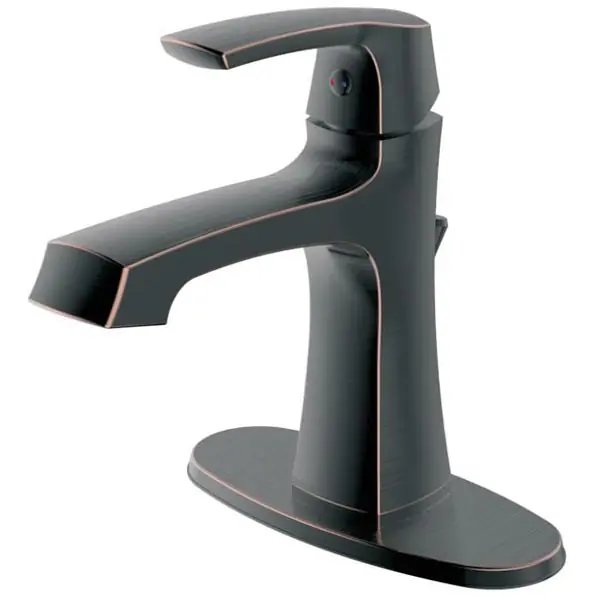 Luxury Line 192-6400 Presley Single Handle Bathroom Faucet with Brass Pop-Up Drain, Oil Rubbed Bronze