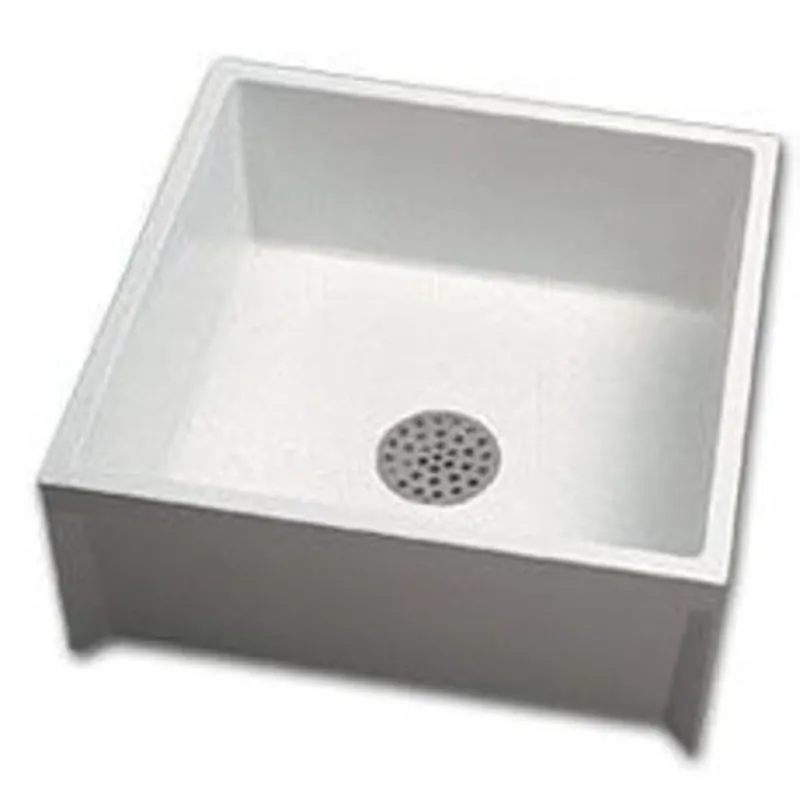 Florestone MSR-36X24X3 Wedge-Lok (Mop/Service Sink) White Single Bowl Sinks - 36 x 24 x 10