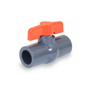 Everflow 270S100 Schedule 80 PVC Ball Valve, NSF Certified, With EPDM O-Rings, 150 PSI, Gray, Solvent Ends, 1