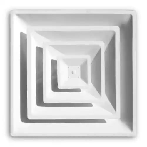 RectorSeal 2004CDR6 24 inch x 24 inch Steel Ceiling Diffuser Module, 3 Cone Step Down, Universal Insulated Back