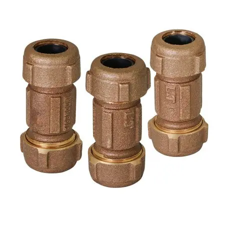 Everflow BRCS0200-NL Coupling Fitting with Packing Nut Brass 3 Inches Length 2 Inches Compression