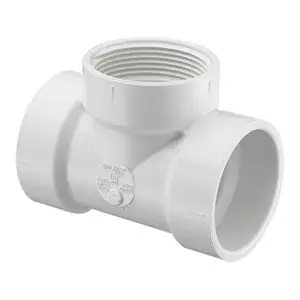 Spears P445-030 3 PVC DWV Cleanout Tee Hub x Hub x FNPT