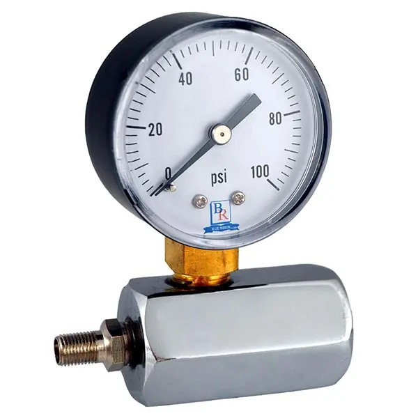 Blue Ribbon BRGT-15 Standard Gas Pressure Test Gauge Assembly 15 psi 3/4 in FNPT Connection