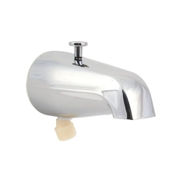 The Faucet Doctor 82005FD Back Inlet Diverter Spout with Bottom Shower Adapter 3/4 inch IPS Chrome Tapped with 3/4 inch x 1/2 inch Face Bushing