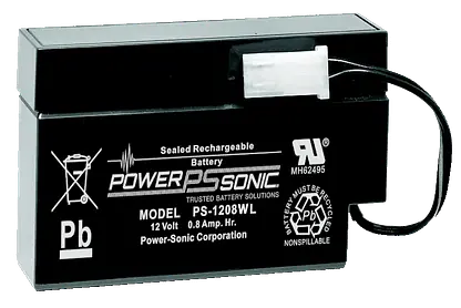 Power Sonic PS-1208WL PS Series 12V DC 0.8Ah General Purpose Rechargeable SLA Battery WL Terminals