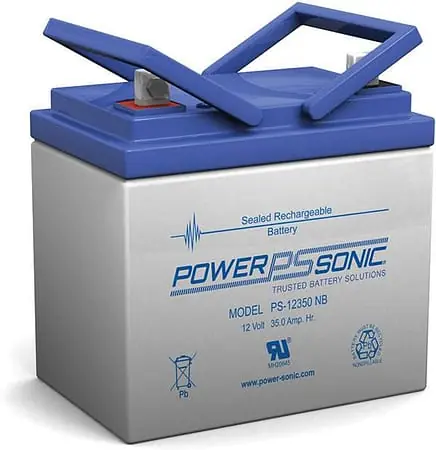Power Sonic PS-12350 PS Series, 12V 35Ah General Purpose Rechargeable SLA Battery, T6 Terminals