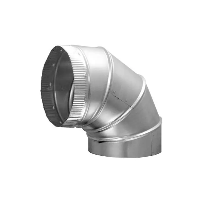 Cody CODY1256 Adjustable Elbow, 6 In, Hemmed X Crimped Connection, 90 Deg, Galvanized, Metal