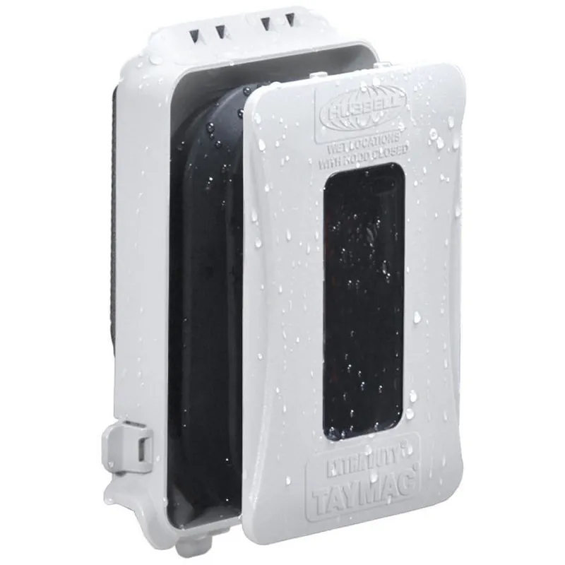 Hubbell ML500W Single Gang Vertical/Horizontal Mount White Expandable In-Use Outdoor Outlet Cover