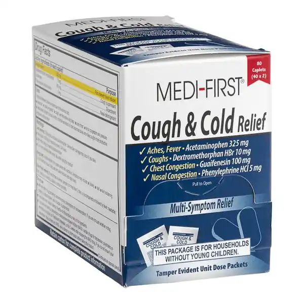 Medi-First 83580 Cough and Cold Relief Caplets BX 899-83580