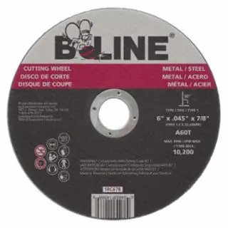B-Line Abrasives 903-1RC678 Cutting Wheel 6 in 60 Grit