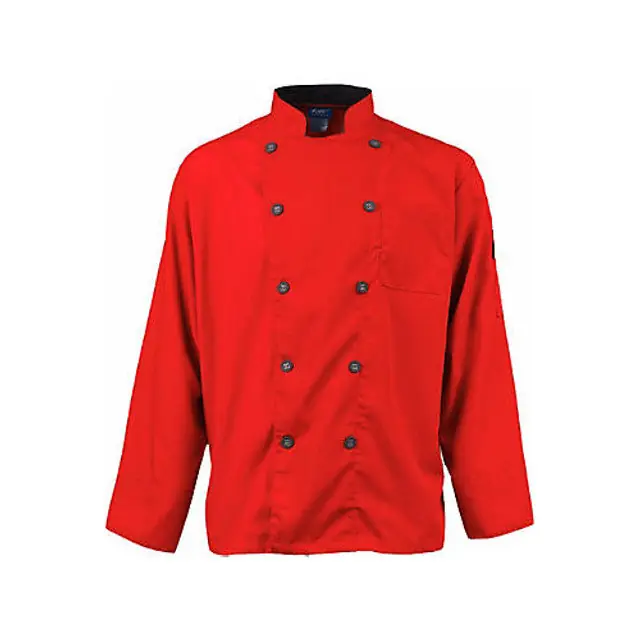 Active Chef Coat Red/Slate LS KNG2122RDSLS for Mavrik