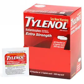 Tylenol 49733 Extra Strength Tablets 50 Packets
