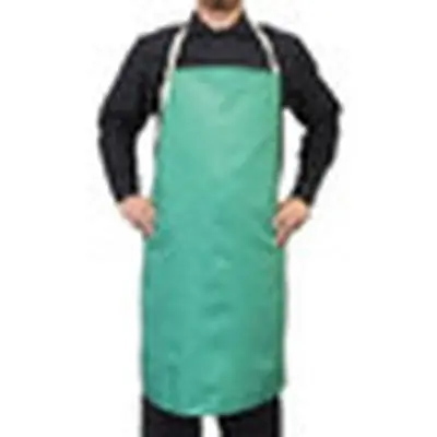Best Welds 902-CA-600 Flame-Retardant Cotton Sateen Bib Apron with Leather Protective Patch