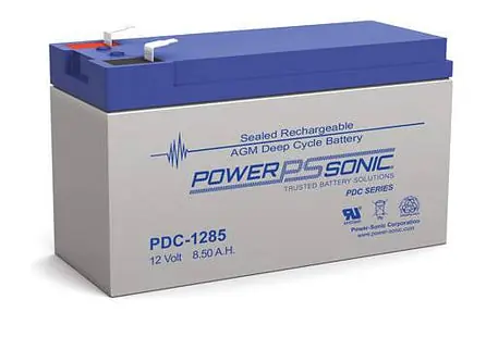 Power Sonic PDC-1285 PDC Series 12V, 8.5Ah Deep Cycle Rechargeable SLA Battery, F2 Terminals