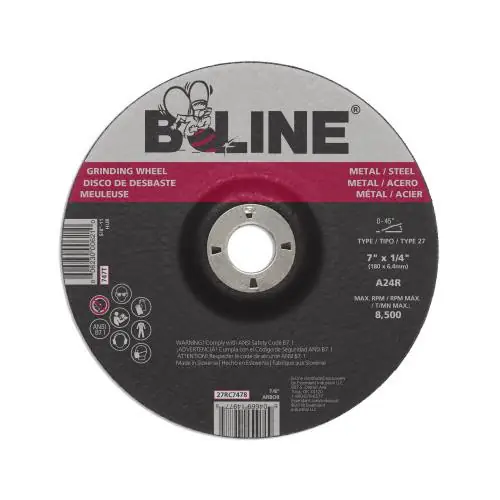 B-Line Abrasives 903-27RC7478 Depressed Center Grinding Wheel 7 in